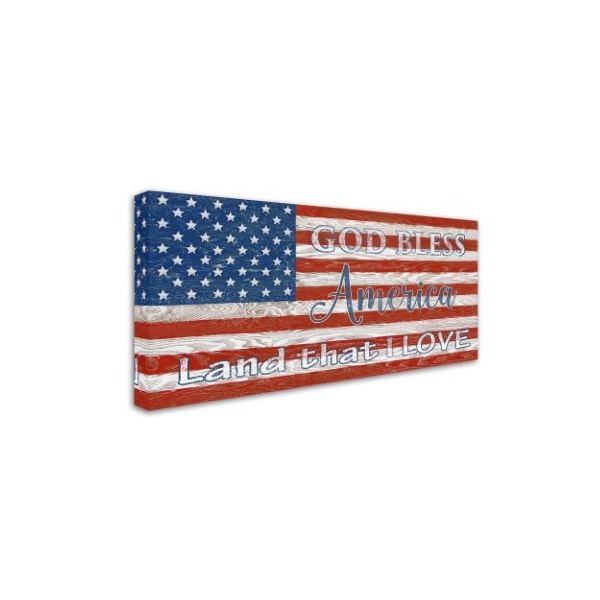 Jean Plout 'Old Glory On Wood 2' Canvas Art,10x19